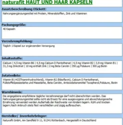 NATURAFIT Haut und Haarkapseln 40 Stück