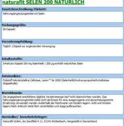 NATURAFIT Selen 200 natürlich Kapseln 90 Stück
