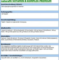 NATURAFIT Vitamin B Komplex Premium Kapseln 120 Stück