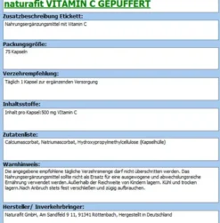 NATURAFIT Vitamin C gepuffert Kapseln 75 Stück