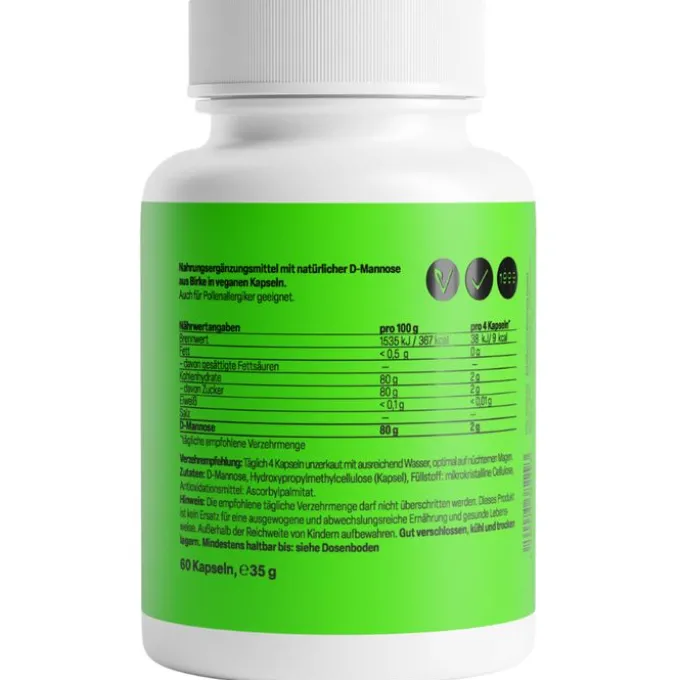 NATURAL D-Mannose 500 mg Kapseln 60 Stück