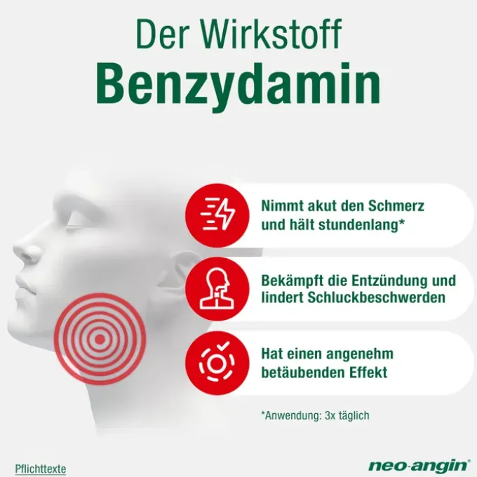 NEO-ANGIN Benzydamin akute Halsschmerz.Honig-Oran. 20 St