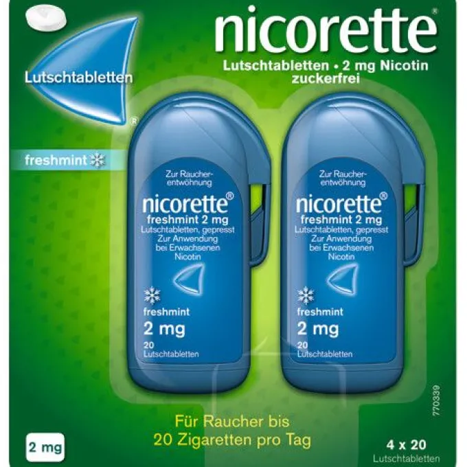 NICORETTE freshmint 2 mg Lutschtabletten gepresst 80 St