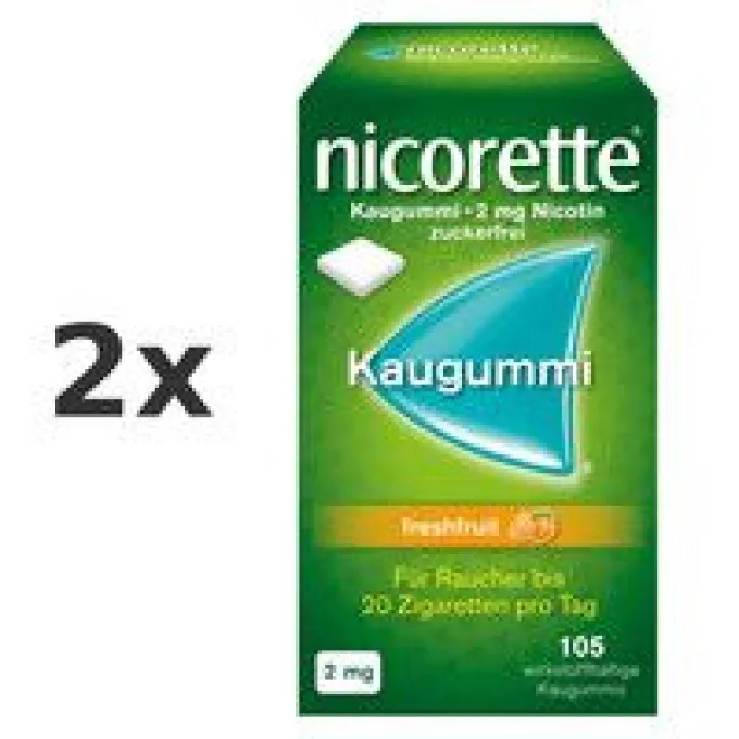 NICORETTE Kaugummi 2 mg freshfruit Set 2x 105 St
