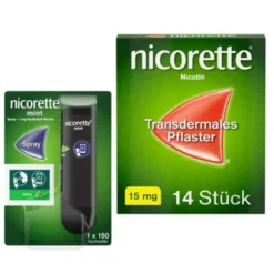 Nicorette Mint Spray 1 mg 1 Piece + Nicorette TX Plaster 15 mg 14 Plasters NEU 1 St  à 1 St