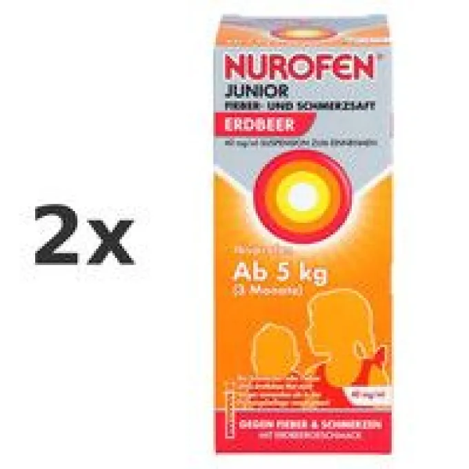 NUROFEN® Junior Fieber- und Schmerzsaft Erdbeer 40 mg 2x150 ml