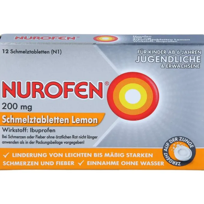 NUROFEN 200 mg Schmelztabletten Lemon 12 St