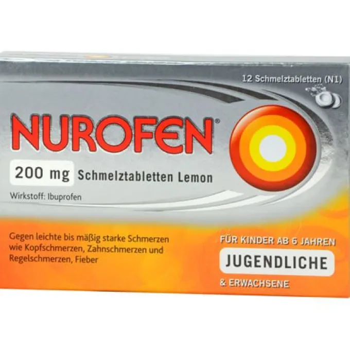 NUROFEN 200 mg Schmelztabletten Lemon 12 St