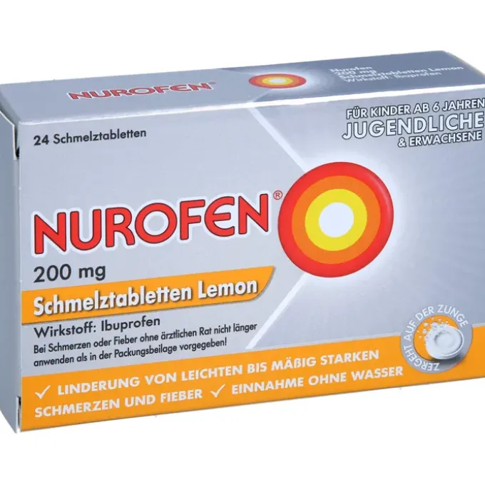 NUROFEN 200 mg Schmelztabletten Lemon 24 St