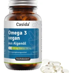 OMEGA-3 VEGAN Algenöl hochdosiert EPA DHA Kapseln 60 Stück