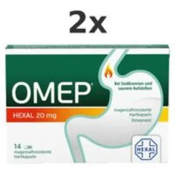 OMEP HEXAL 20 mg magensaftresistente Hartkapseln Set 2x14St
