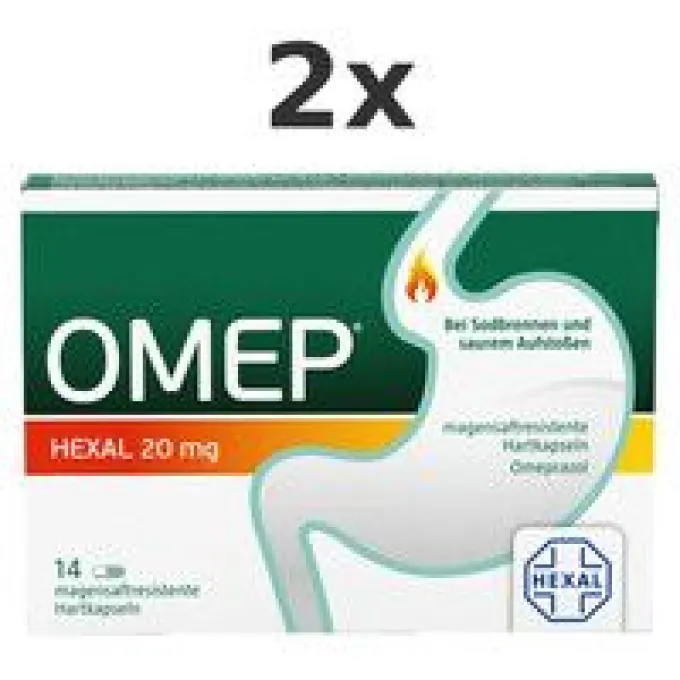 OMEP HEXAL 20 mg magensaftresistente Hartkapseln Set 2x14St
