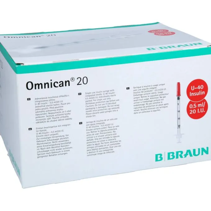 OMNICAN Insulinspr.0,5 ml U40 m.Kan.0,30x8 mm ein. 100 St