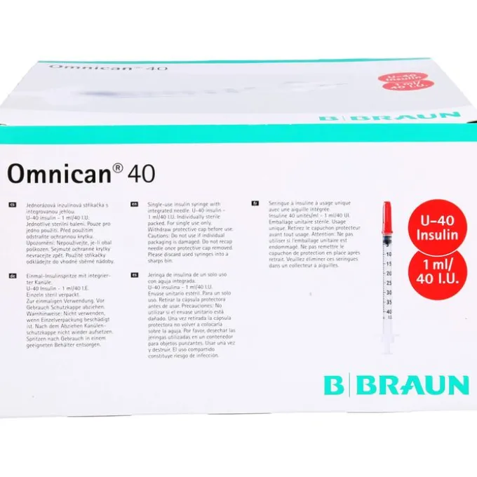 OMNICAN Insulinspr.1 ml U40 m.Kan.0,30x8 mm einz. 100X1 St