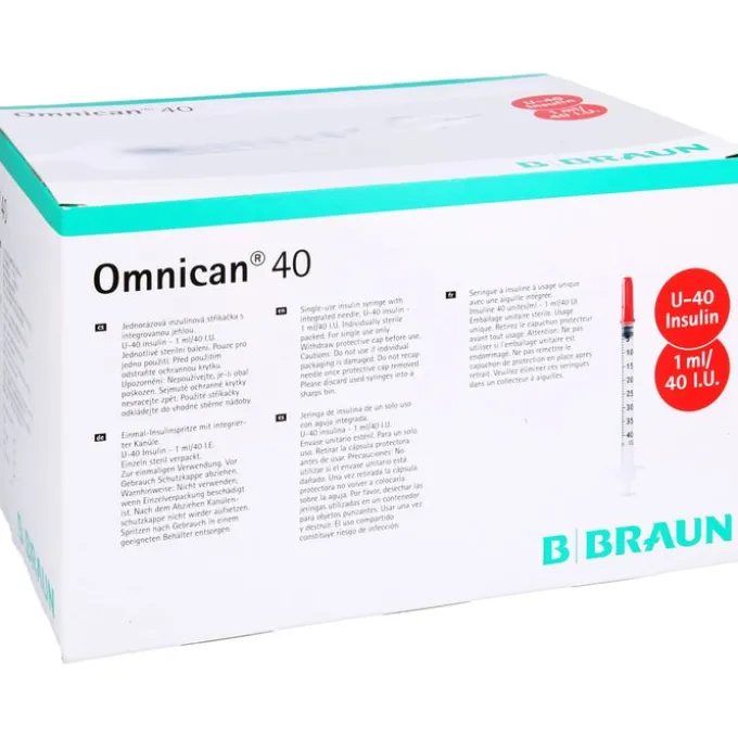 OMNICAN Insulinspr.1 ml U40 m.Kan.0,30x8 mm einz. 100X1 St