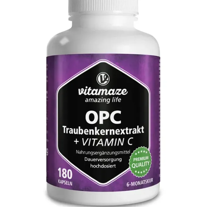 OPC TRAUBENKERNEXTRAKT hochdosiert+Vitamin C Kaps. 180 Stück