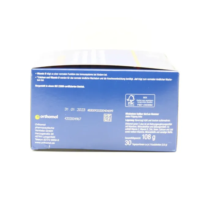 ORTHOMOL Junior C plus Kautabl.Mandarine/Orange 30 Stück