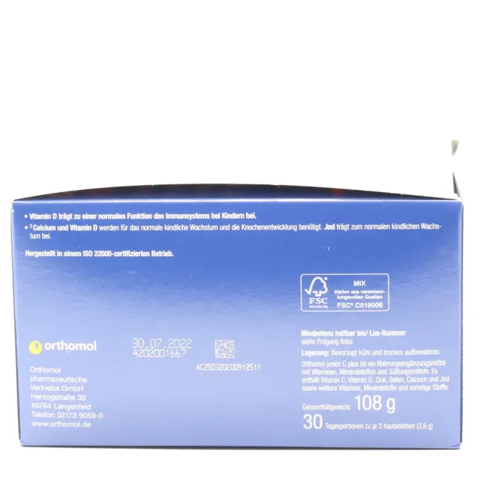 ORTHOMOL Junior C plus Kautabl.Waldfrucht 30 Stück