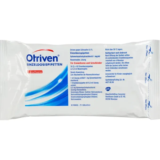 OTRIVEN 0,1% Nasentropfen Einzeldosispipetten 12 ml