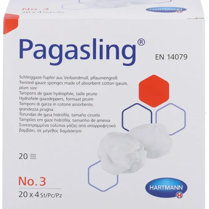 PAGASLING Mulltupfer Gr.3 pflaumengroß steril 20X4 St