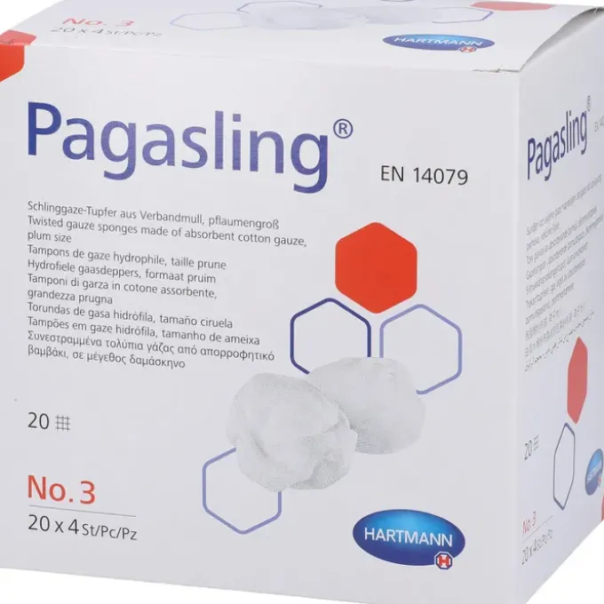 PAGASLING Mulltupfer Gr.3 pflaumengroß steril 20X4 St