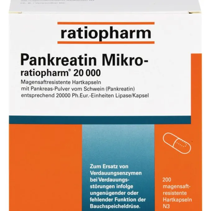 PANKREATIN Mikro-ratio.20.000 magensaftr.Hartkaps. 200 St