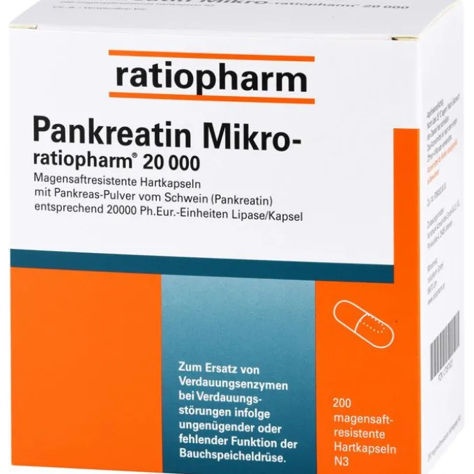 PANKREATIN Mikro-ratio.20.000 magensaftr.Hartkaps. 200 St