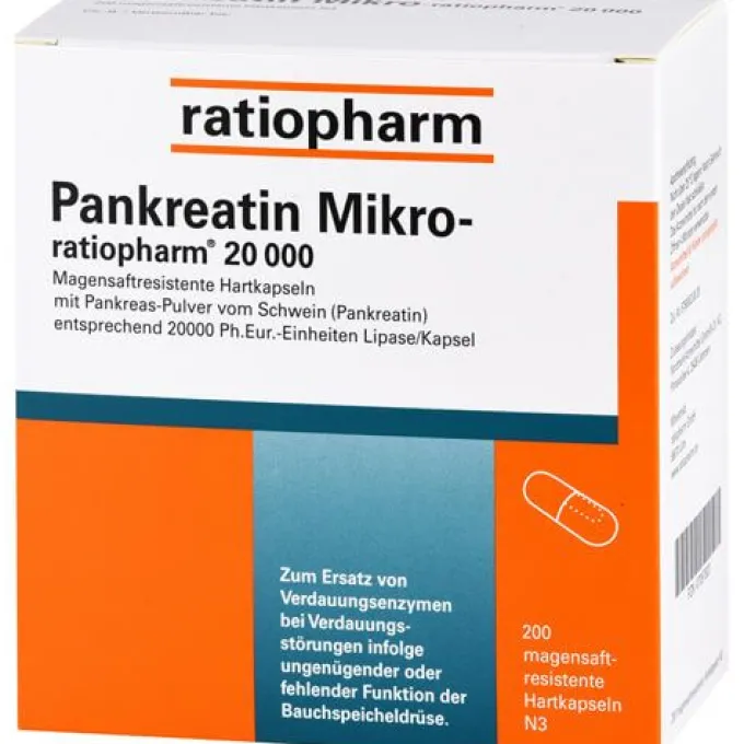 PANKREATIN Mikro-ratio.20.000 magensaftr.Hartkaps. 200 St