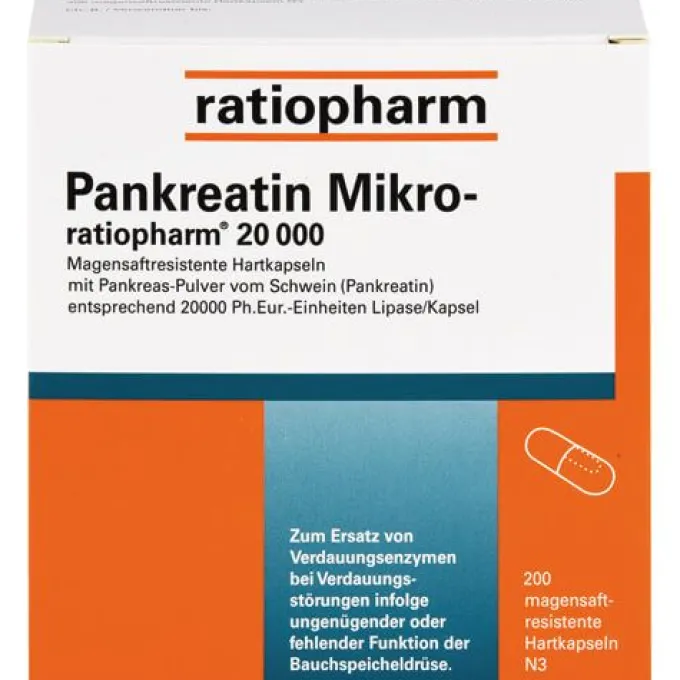 PANKREATIN Mikro-ratio.20.000 magensaftr.Hartkaps. 200 St