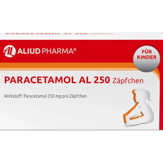 Paracetamol AL 250 Zäpfchen bei akuten Schmerzen und Fieber 10 St