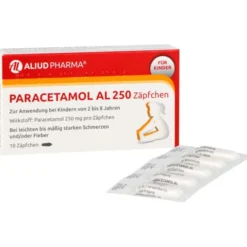 Paracetamol AL 250 Zäpfchen bei akuten Schmerzen und Fieber 10 St