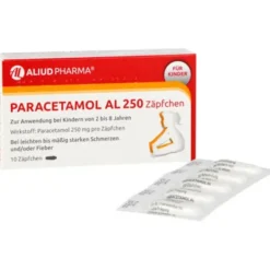 Paracetamol AL 250 Zäpfchen bei akuten Schmerzen und Fieber 10 St