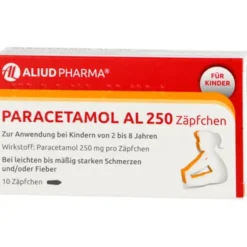 Paracetamol AL 250 Zäpfchen bei akuten Schmerzen und Fieber 10 St