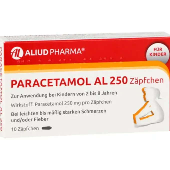 Paracetamol AL 250 Zäpfchen bei akuten Schmerzen und Fieber 10 St