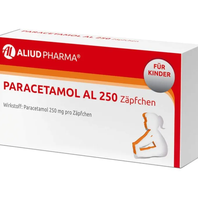 Paracetamol AL 250 Zäpfchen bei akuten Schmerzen und Fieber 10 St