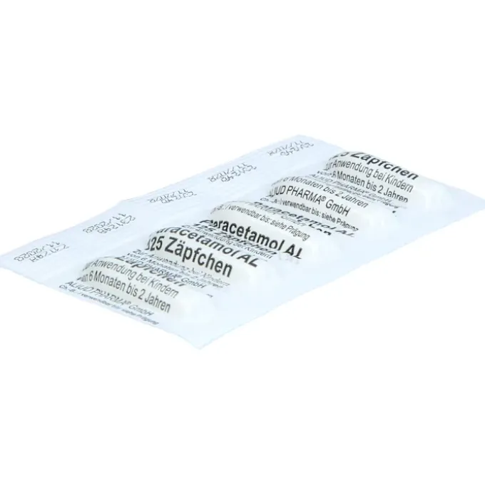 Paracetamol AL 125 Zäpfchen lindern Fieber & Schmerzen bei Säuglingen und Kleinkindern – gut verträglich & einfach anzuwenden. 10 St