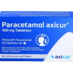 PARACETAMOL axicur 500 mg Tabletten 20 St