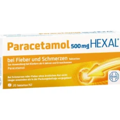 PARACETAMOL 500 mg HEXAL b.Fieber u.Schmerzen Tab. 20 St