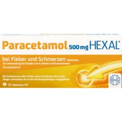 PARACETAMOL 500 mg HEXAL b.Fieber u.Schmerzen Tab. 20 St