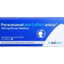 PARACETAMOL plus Coffein axicur 350 mg/50 mg Tabl. 20 St