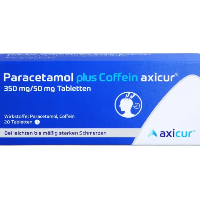 PARACETAMOL plus Coffein axicur 350 mg/50 mg Tabl. 20 St