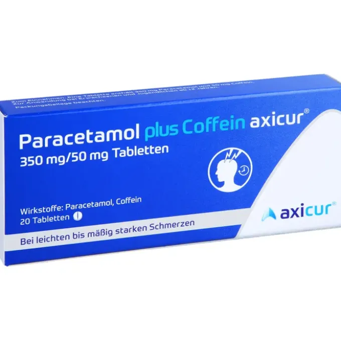 PARACETAMOL plus Coffein axicur 350 mg/50 mg Tabl. 20 St