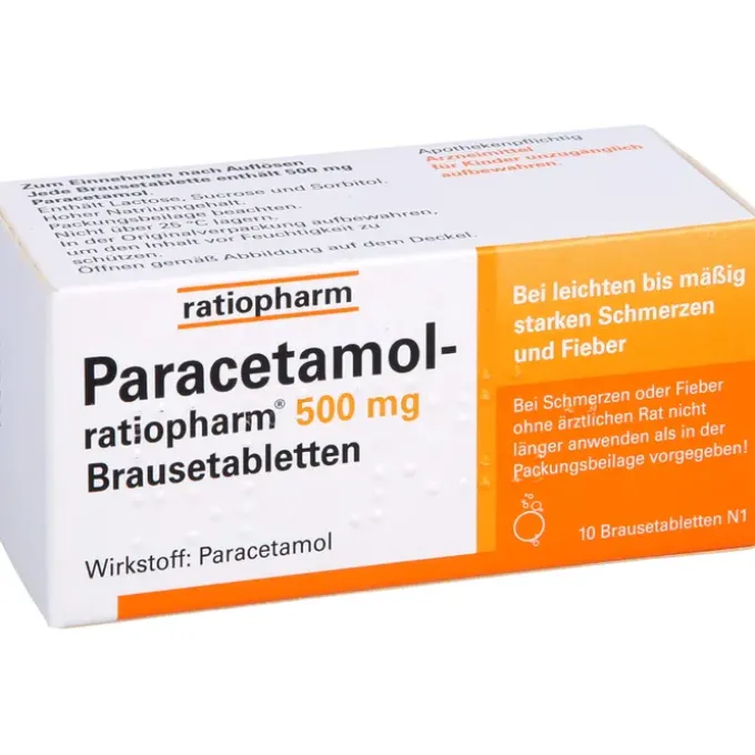 PARACETAMOL-ratiopharm 500 mg Brausetabletten 10 St
