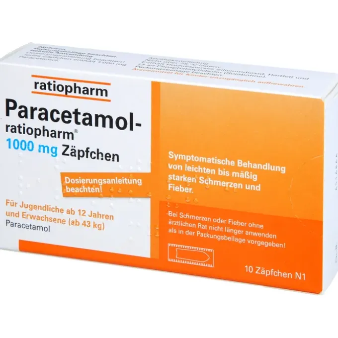 PARACETAMOL-ratiopharm 1.000 mg Zäpfchen 10 St
