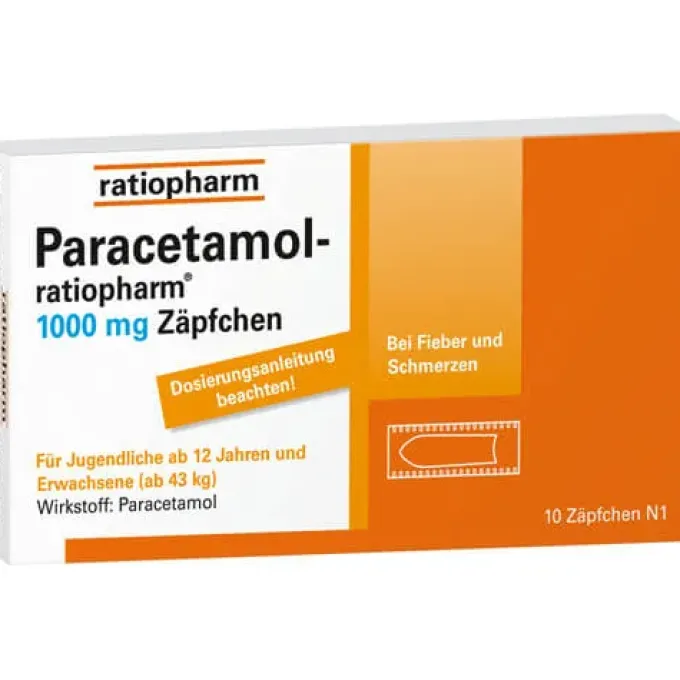 PARACETAMOL-ratiopharm 1.000 mg Zäpfchen 10 St