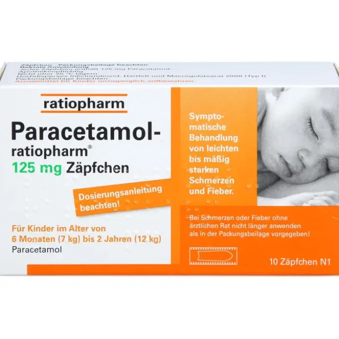 PARACETAMOL-ratiopharm 125 mg Zäpfchen 10 St