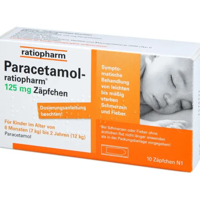 PARACETAMOL-ratiopharm 125 mg Zäpfchen 10 St