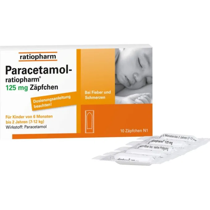 PARACETAMOL-ratiopharm 125 mg Zäpfchen 10 St