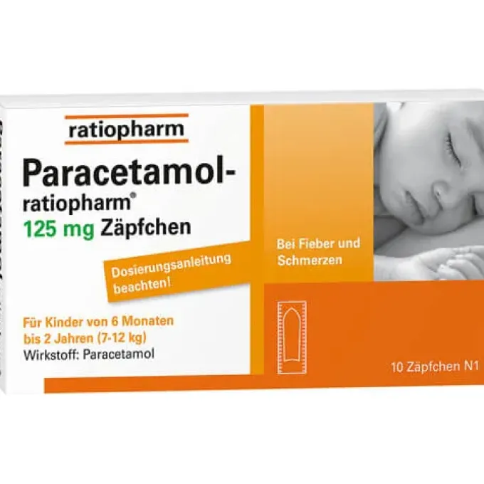 PARACETAMOL-ratiopharm 125 mg Zäpfchen 10 St