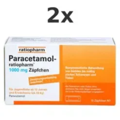 PARACETAMOL-ratiopharm 1.000 mg Zäpfchen 2x10 St